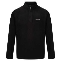 Bluza Polarowa z suwakiem Męska Thompson. Czarne bluzy męskie Regatta, na zimę, l, bez wzorów, z materiału, bez kaptura. Za 88.99 zł.