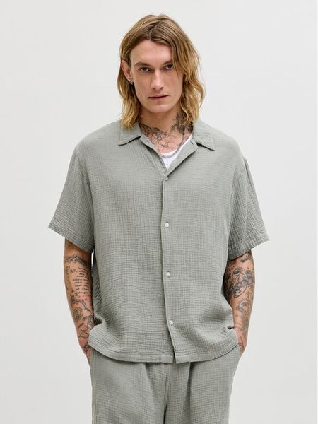 Jack & Jones Koszula Nantucket 12291812 Zielony Regular Fit. Zielone koszule męskie Jack & Jones, m, bez wzorów, bez kołnierzyka, bez ramiączek. Za 149.99 zł.