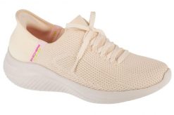 Buty sportowe Sneakersy damskie, Slip-Ins: Ultra Flex 3.0 - Elevated Motion. Brązowe obuwie sportowe damskie Skechers, bez wzorów, z materiału, trekkingowe. Za 299.99 zł.