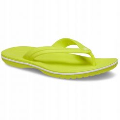 Japonki Dla Dorosłych Crocs Crocband Flip. Białe klapki damskie Crocs, bez wzorów, z materiału, bez obcasa. Za 79.99 zł.