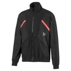 Kurtka sportowa męska Puma TFS. Czarne kurtki męskie Puma, l, bez wzorów, z materiału, sportowe, bez kaptura. Za 267.25 zł.
