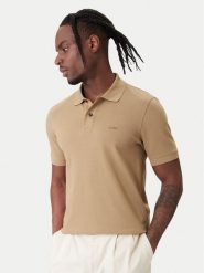 BOSS Polo Pallas 50553564 Khaki Regular Fit. Brązowe koszulki polo męskie Boss, m, bez wzorów, z bawełny, bez ramiączek. Za 499.99 zł.