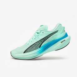 Buty do biegania męskie Puma Deviate Nitro 3. Zielone buty sportowe męskie Puma, z materiału, bez zapięcia, do biegania. Za 699.99 zł.