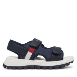 Sandały Tommy Hilfiger. Niebieskie sandały chłopięce Tommy Hilfiger, bez zapięcia. Za 209.99 zł.