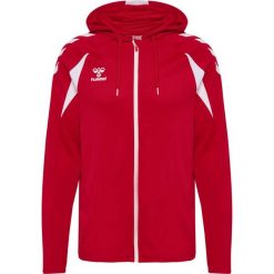 Bluza dresowa z kapturem Hummel Core 2.0. Białe bluzy sportowe męskie Hummel, bez wzorów, z dresówki, z kapturem, na fitness i siłownię. Za 295.50 zł.