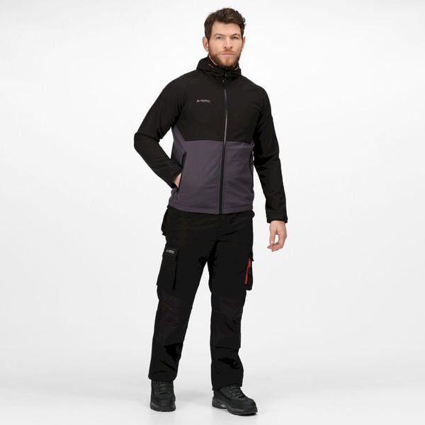 Kurtka Softshellowa Męska. Czarne kurtki męskie Regatta, m, bez wzorów, z elastanu, z kapturem. Za 193.99 zł.