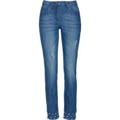 Dżinsy 7/8 z perełkami bonprix niebieski "stone”. Niebieskie jeansy damskie bonprix. Za 109.99 zł.