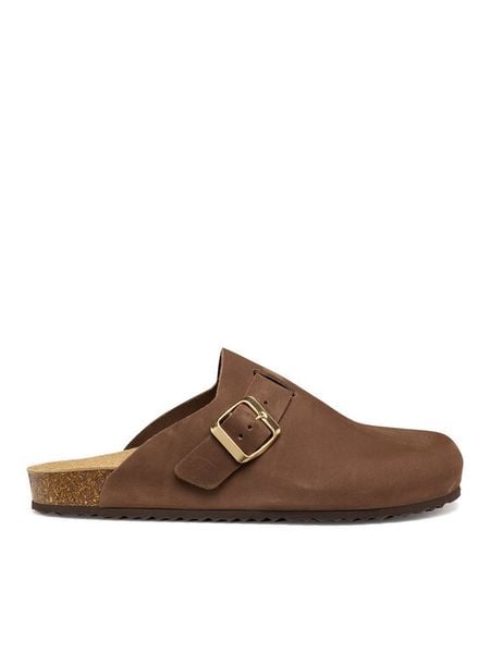 Geox Klapki D Brionia D65LSA 00032 C6003 Brązowy. Brązowe klapki damskie Geox, bez wzorów, z nubiku, bez obcasa. Za 399.99 zł.