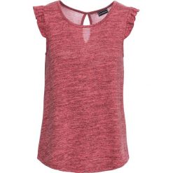 Shirt z falbanami bonprix czerwony melanż. Bluzki damskie bonprix. Za 49.99 zł.