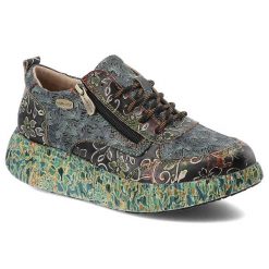 Zielone Sneakersy Laura Vita Eleganckie Sportowe Obuwie Damskie. Zielone obuwie sportowe damskie Laura Vita, z aplikacjami. Za 365.99 zł.