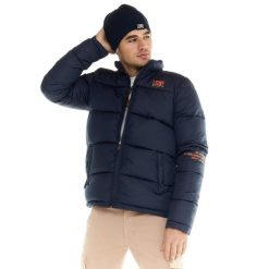 Kurtka puchowa na co dzień na siłownię. Niebieskie kurtki męskie LEONE 1947 APPAREL, bez wzorów, z nylonu, sportowe, bez kaptura. W wyprzedaży za 410.48 zł.