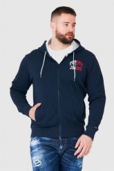 TOMMY JEANS Granatowa bluza męska na zamek z dużym logo, Rozmiar XXL. Niebieskie bluzy męskie Tommy Jeans, m, bez wzorów, z jeansu, z kapturem. W wyprzedaży za 332.99 zł.