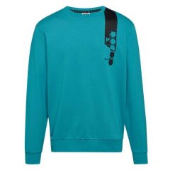 Bluza męska DIADORA SWEATSHIRT CREW ICON. Niebieskie bluzy męskie Diadora, m, bez wzorów, bez kaptura. Za 89.99 zł.
