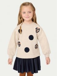 Mayoral Komplet bluza i sukienka 4922 Beżowy Regular Fit. Brązowe bluzy dla dziewczynek Mayoral, bez wzorów, z bawełny, bez ramiączek, bez kaptura. Za 99.99 zł.