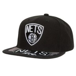 Czapka typu snapback Mitchell & Ness Munch Time Brooklyn Nets. Czarne czapki i kapelusze męskie Mitchell & Ness, bez wzorów, retro. Za 198.50 zł.