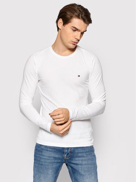 Tommy Hilfiger Longsleeve MW0MW10804 Biały Slim Fit. Białe bluzki z długim rękawem męskie Tommy Hilfiger, m, bez wzorów, z bawełny, bez kołnierzyka. Za 129.99 zł.