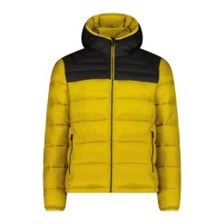 Kurtka ocieplana męska CMP 35K3747 Fix Hood. Żółte kurtki męskie CMP, m, bez wzorów, z puchu, sportowe, bez kaptura. Za 489.99 zł.