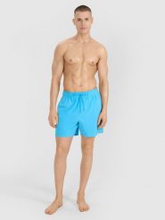 4F Spodenki plażowe męskie - turkusowe M. Niebieskie szorty męskie 4f, na lato, m, bez wzorów, z materiału, wakacyjne. Za 79.99 zł.