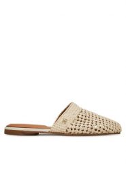 Tommy Hilfiger Klapki Crochet Mule FW0FW08413 Écru. Klapki damskie Tommy Hilfiger, bez wzorów, ze skóry, bez obcasa. Za 349.99 zł.