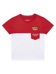 Guess T-Shirt N5YI11 K8HM4 Czerwony Regular Fit. Czerwone t-shirty dla chłopców Guess, z aplikacjami, z bawełny, bez ramiączek. Za 59.99 zł.
