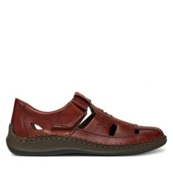 Sandały Rieker. Brązowe sandały męskie Rieker, bez zapięcia. Za 329.99 zł.