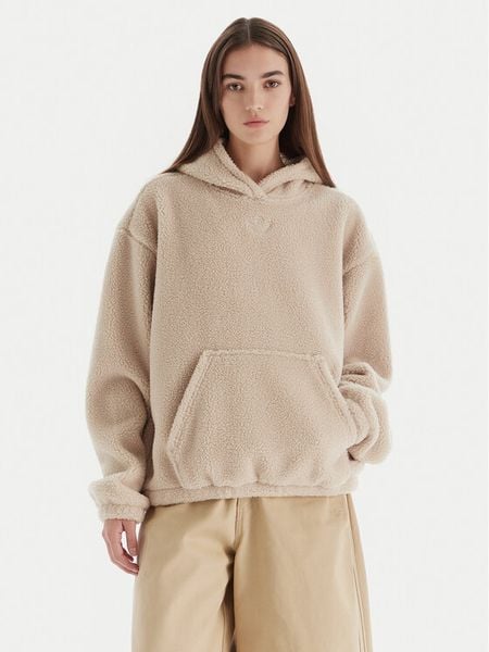 Adidas Bluza Essentials Teddy JW6061 Beżowy Oversize. Brązowe bluzy damskie Adidas, m, bez wzorów, z syntetyku, bez kaptura. Za 219.99 zł.