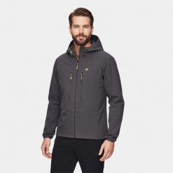 Kurtka męska softshell Alpinus Pourri. Szare kurtki sportowe męskie Alpinus, m, bez wzorów, z softshellu, trekkingowe. W wyprzedaży za 209.00 zł.