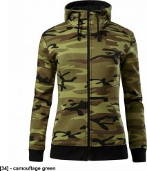 MALFINI Camo Zipper C20 - ADLER - Bluza damska, 300 g/m, 65% bawełna, 35% poliester - camouflage green L. Zielone bluzy damskie Malfini, l, bez wzorów, z bawełny, bez kaptura. Za 108.22 zł.