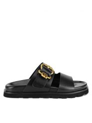 Gino Rossi Klapki 4781-25 Czarny. Czarne klapki damskie Gino Rossi, bez wzorów, ze skóry, bez obcasa. Za 329.99 zł.