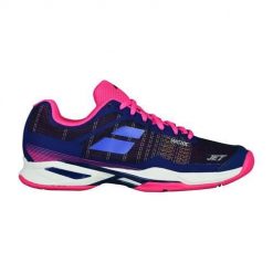 Buty do tenisa damskie Babolat Jet Mach I Allcourt. Niebieskie obuwie sportowe damskie BABOLAT, bez wzorów, z materiału, tenisowe. Za 468.90 zł.