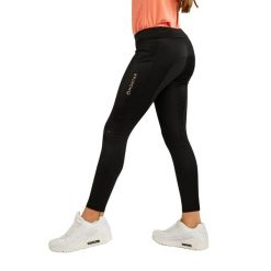 Dziewczęce legginsy jeździeckie z pełną przyczepnością Montar MoWinnie. Czarne legginsy dla dziewczynek MONTAR, bez wzorów. Za 326.50 zł.