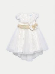 Abel & Lula Sukienka elegancka 5006 Biały Regular Fit. Białe sukienki dla dziewczynek Abel & Lula, bez wzorów, z syntetyku, eleganckie, bez ramiączek. Za 259.99 zł.