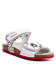 Geox Sandały B Sandal Chalki Girl B452RB 0003W C0404 S Biały. Białe sandały dziewczęce Geox, ze skóry, bez zapięcia. Za 129.99 zł.