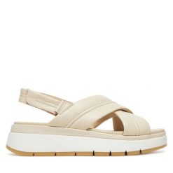 Sandały Clarks. Sandały damskie Clarks, bez wzorów, bez obcasa, na płaskiej podeszwie, bez zapięcia. Za 289.99 zł.