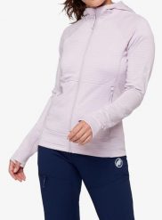 Bluza trekkingowa damska Mammut Taiss ML Hooded Jacket. Fioletowe bluzy damskie Mammut, m, bez wzorów, z elastanu, bez kaptura. Za 747.99 zł.
