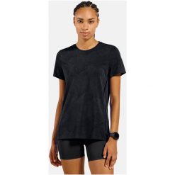 Koszulka z krótkim rękawem damska ODLO T-shirt crew neck s/s ZEROWEIGHT. Czarne koszulki sportowe damskie Odlo, m, bez wzorów, z materiału, bez kołnierzyka, bez ramiączek, do biegania. Za 269.99 zł.