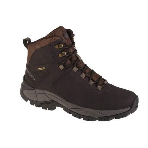 Buty trekkingowe męskie Merrell Vego Mid WP. Brązowe trekkingi męskie Merrell, za kostkę, trekkingowe. Za 681.00 zł.