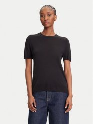 Calvin Klein Sweter LV044A307G Czarny Regular Fit. Czarne swetry damskie Calvin Klein, m, bez wzorów, z wiskozy, bez kołnierzyka, bez ramiączek, bez kaptura. Za 259.99 zł.