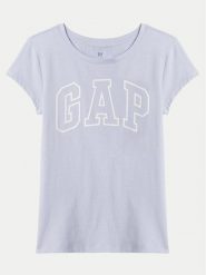 Gap T-Shirt 542042-03 Błękitny Regular Fit. Niebieskie t-shirty i topy dla dziewczynek GAP, bez wzorów, z bawełny, bez ramiączek. Za 49.99 zł.