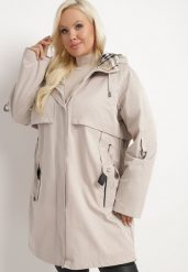 Beżowa Kurtka Taliowana Daiellea. Brązowe kurtki damskie Born2be, xl, bez wzorów, z materiału, bez kaptura. Za 379.99 zł.