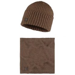 Czapka dla dorosłych Buff Gift Pack Set Beanie and Neckwarmer. Brązowe czapki i kapelusze damskie Buff, na zimę, bez wzorów, z poliesteru, sportowe. Za 199.99 zł.