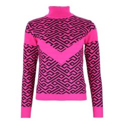 Damski sweter z golfem Peak Mountain Adiamant. Czerwone bluzy sportowe damskie Peak Mountain, bez wzorów, bez kaptura, na golfa. W wyprzedaży za 293.50 zł.