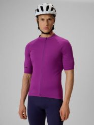 4F Koszulka kolarska męska - fioletowa XXL. Fioletowe t-shirty męskie 4f, l, bez wzorów, z włókna, bez kołnierzyka. Za 179.99 zł.