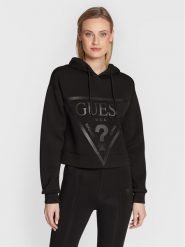 Guess Bluza New Alisa V2YQ08 K7UW2 Czarny Regular Fit. Czarne bluzy damskie Guess, l, z aplikacjami, z wiskozy, bez kaptura. Za 199.99 zł.
