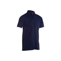 Koszulka polo do golfa męska INTAC'TEE granatowe. Niebieskie koszulki polo męskie INESIS, z bawełny, z krótkim rękawem. Za 39.99 zł.