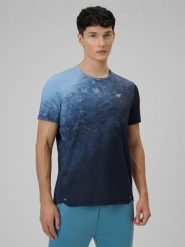 4F Koszulka treningowa regular szybkoschnąca męska - niebieska M. Niebieskie t-shirty męskie 4f, m, bez wzorów, ze skóry, sportowe, bez kołnierzyka. Za 139.99 zł.