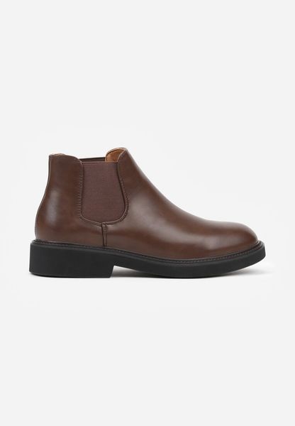 Brązowe Klasyczne Botki Typu Sztyblety Refela. Brązowe botki męskie Born2be, bez wzorów, z jeansu, eleganckie, bez zapięcia. Za 119.99 zł.