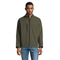 Kurtka Męska Relax Soft Shell. Zielone kurtki sportowe męskie SOL'S, m, bez wzorów, trekkingowe. Za 306.99 zł.