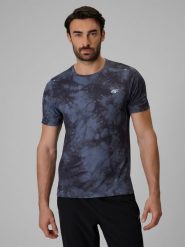 4F Koszulka treningowa regular szybkoschnąca męska - czarna M. Czarne koszulki sportowe męskie 4f, m, bez wzorów, z materiału, klasyczne, bez kołnierzyka. Za 139.99 zł.