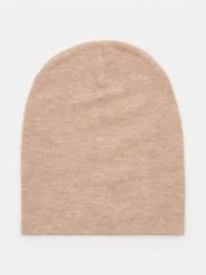 Cienka czapka beanie z wiskozą - beżowy. Brązowe czapki i kapelusze damskie Sinsay, bez wzorów, z wiskozy. Za 9.99 zł.